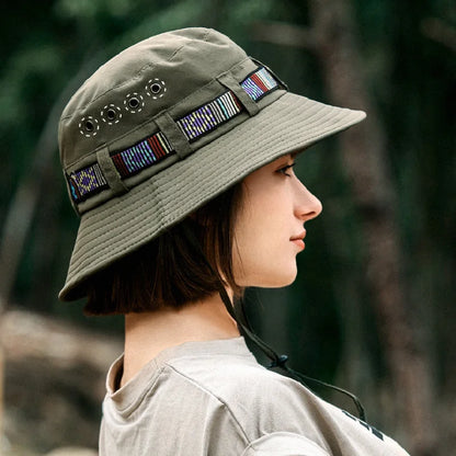 Quick-Dry Breathable Sun Hats Drawstring Bucket Hat
