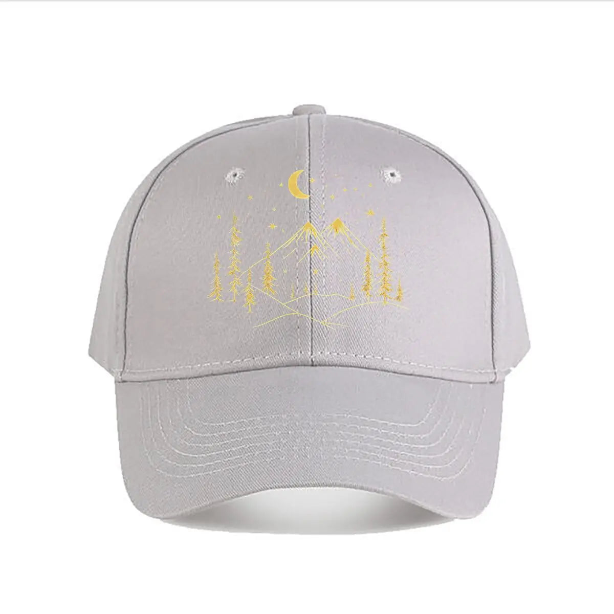 Pink Vintage Baseball Cap Mountain Moon Tree