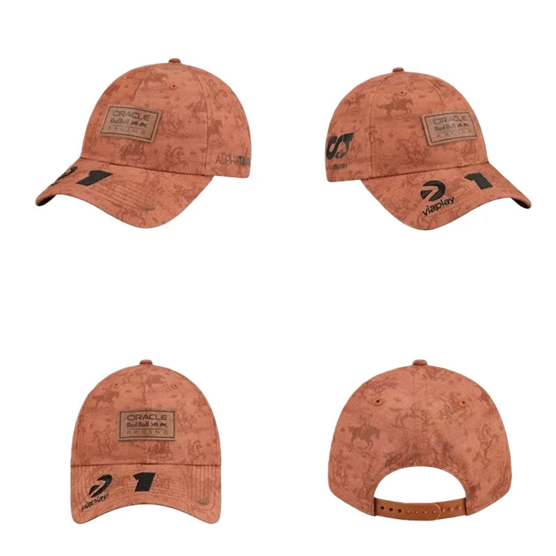 2025 Red Bull Racing Liam Lawson Isack Hadjar Brown Hats Outdoor Sports Baseball Hats
