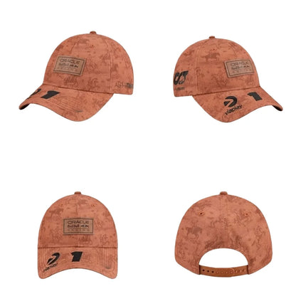 2025 Red Bull Racing Liam Lawson Isack Hadjar Brown Hats Outdoor Sports Baseball Hats