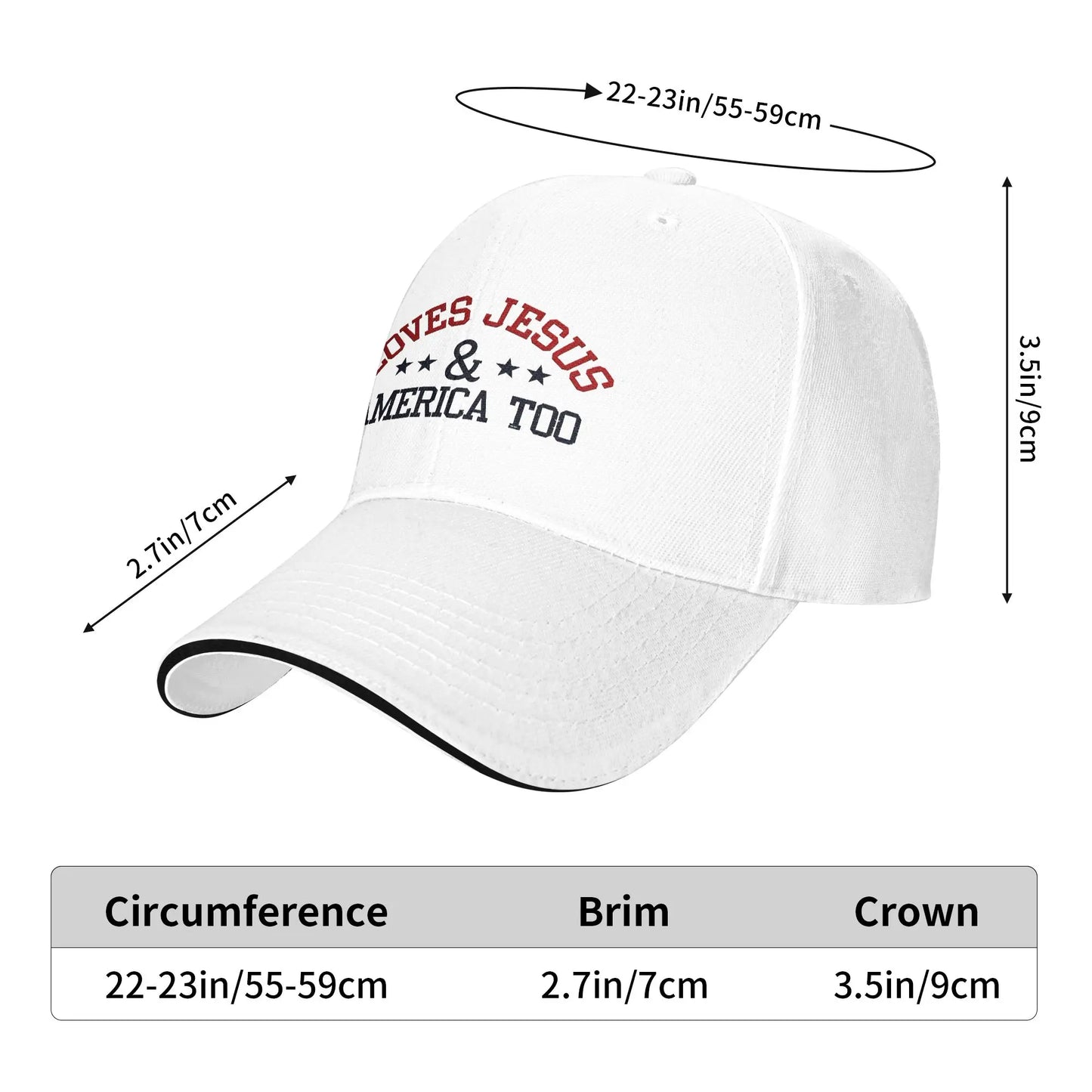 Loves Jesus and America Too Casual Baseball Cap
