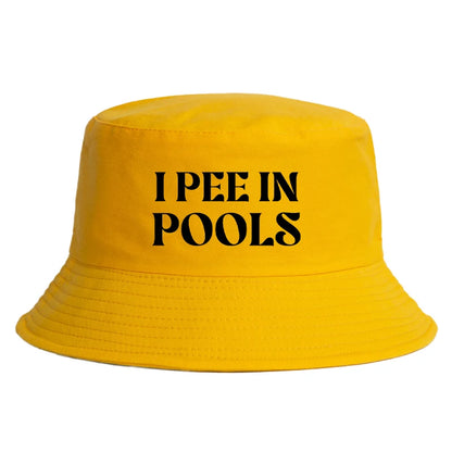I Pee in Pools Print Reversible Bucket Hat Girl Boy Funny Summer Beach Hat