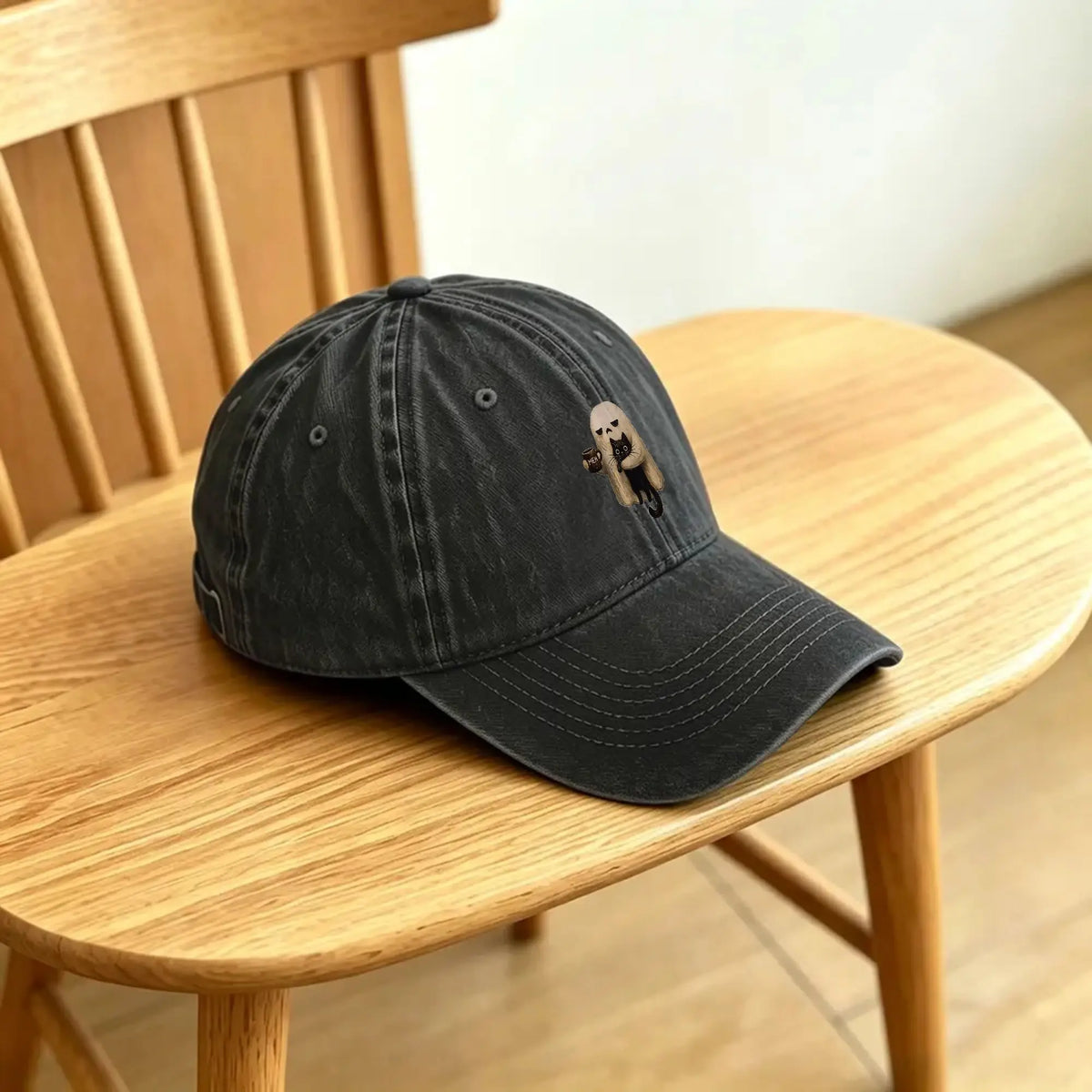 Ghost-Cat Spooky Black Cat Aesthetic Casual Baseball Cap