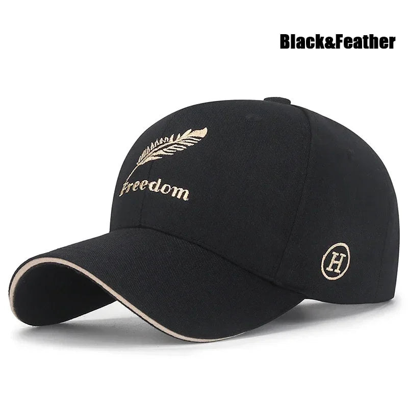 Feather Wheat Ear Embroidery Cotton Baseball Cap