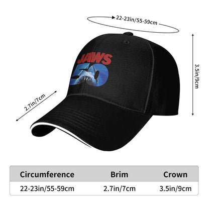 Summer Casual Baseball Cap Jaws 50th Anniversary Logo Movie For Women Men
