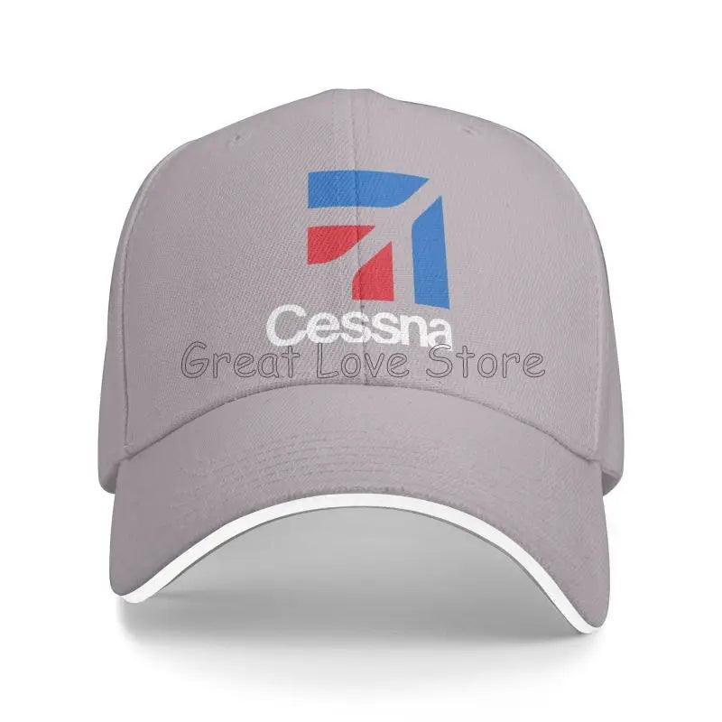 Custom Cessna Logo Print Sandwich Baseball Cap Retro Men Hip Hop Bucket Hats
