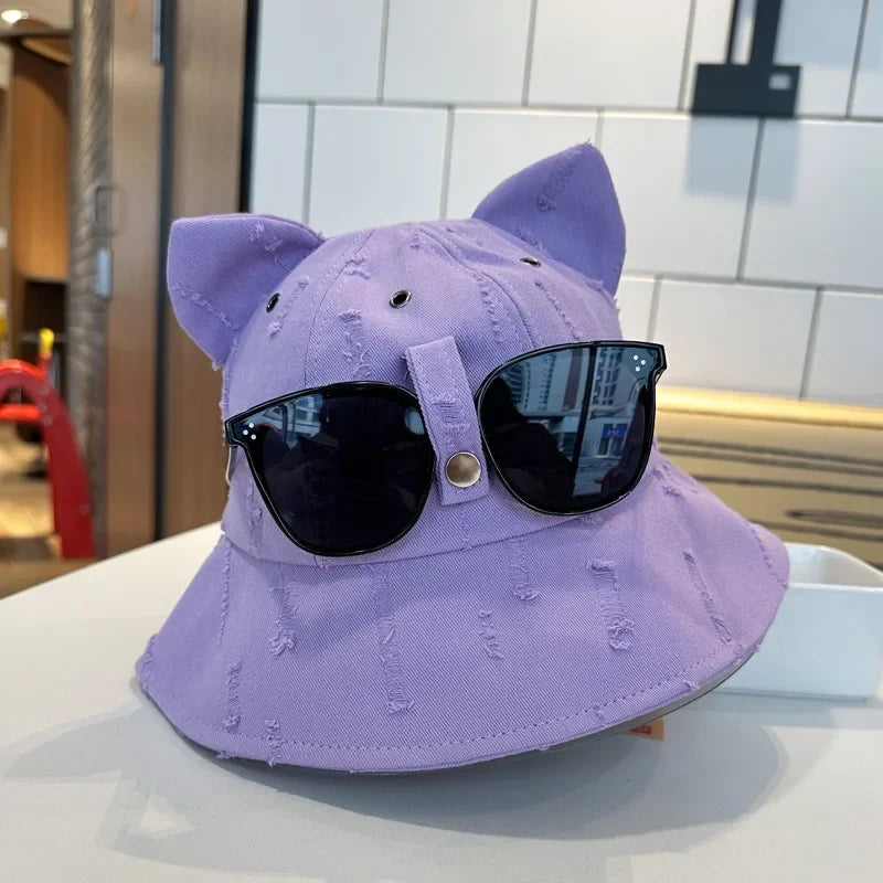 Bucket Hat With Glasses Women Spring Summer