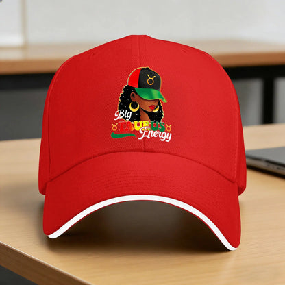 Big Taurus Energy Black Women Afro Girls Sun Baseball Cap