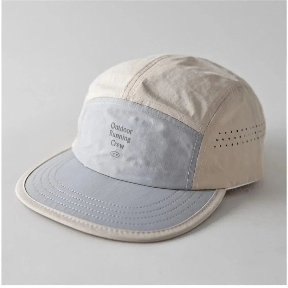 Fashion Plaid Thin Sun Cap Quick-drying Letter Embroidery Sports Running Cap Baseball Cap