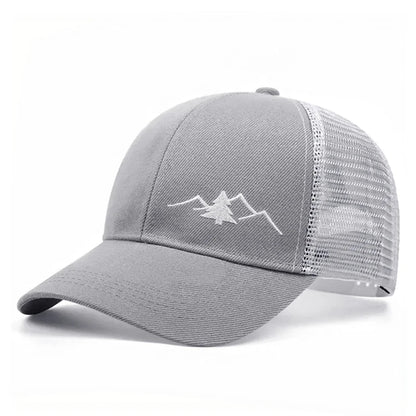 New Simple Christmas Tree Embroidered Mesh Hat Sunshade Hat Baseball Hat
