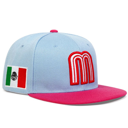 Unisex M Letter Side Brazilian Flag Embroidery Hip-hop Hats Snapback Caps Baseball Caps Sunscreen Hat