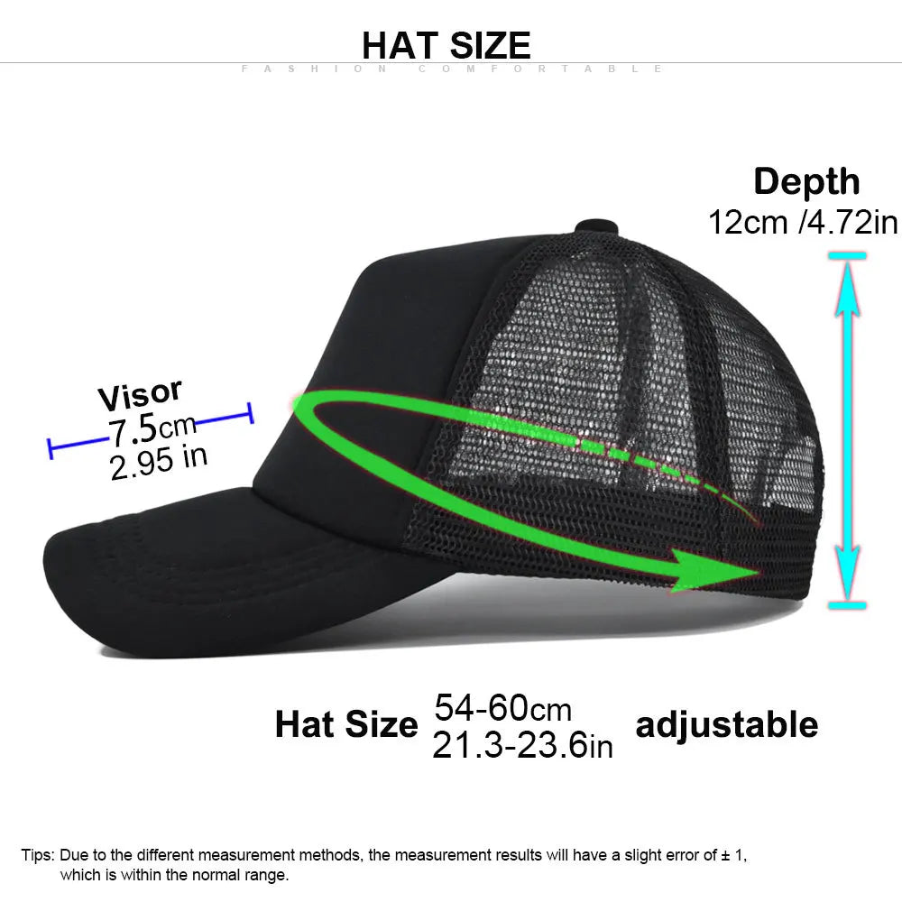 15 Colors Mesh Baseball Cap Adjustable Snapback Hats For Women Men