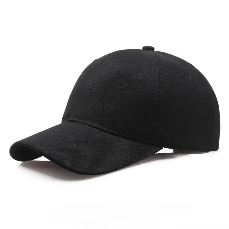 Unisex Solid Black Baseball Cap