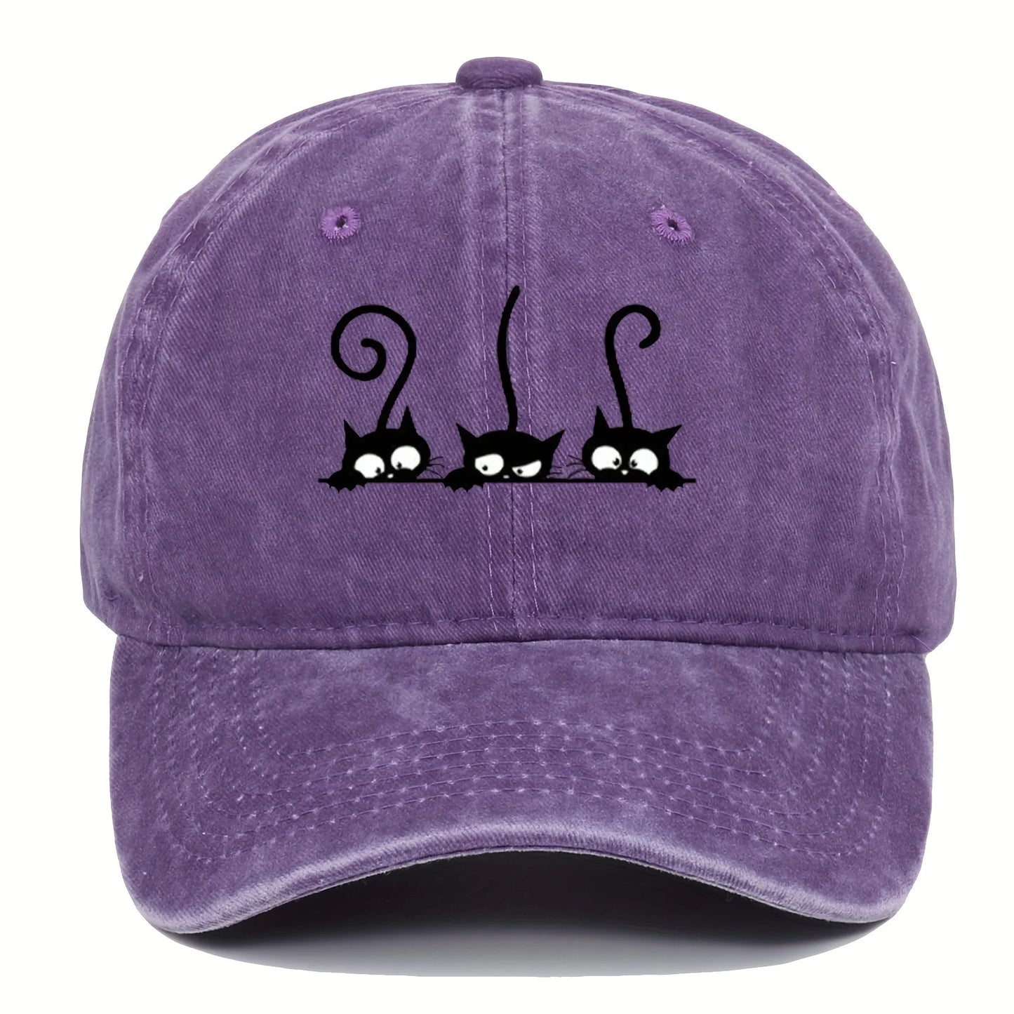 Three Cute Cat Printed Baseball Hats For Men And Women