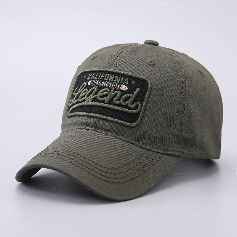 3D letter Embroidered Baseball Cap, All Cotton Legend Washed Curved Brim Hat