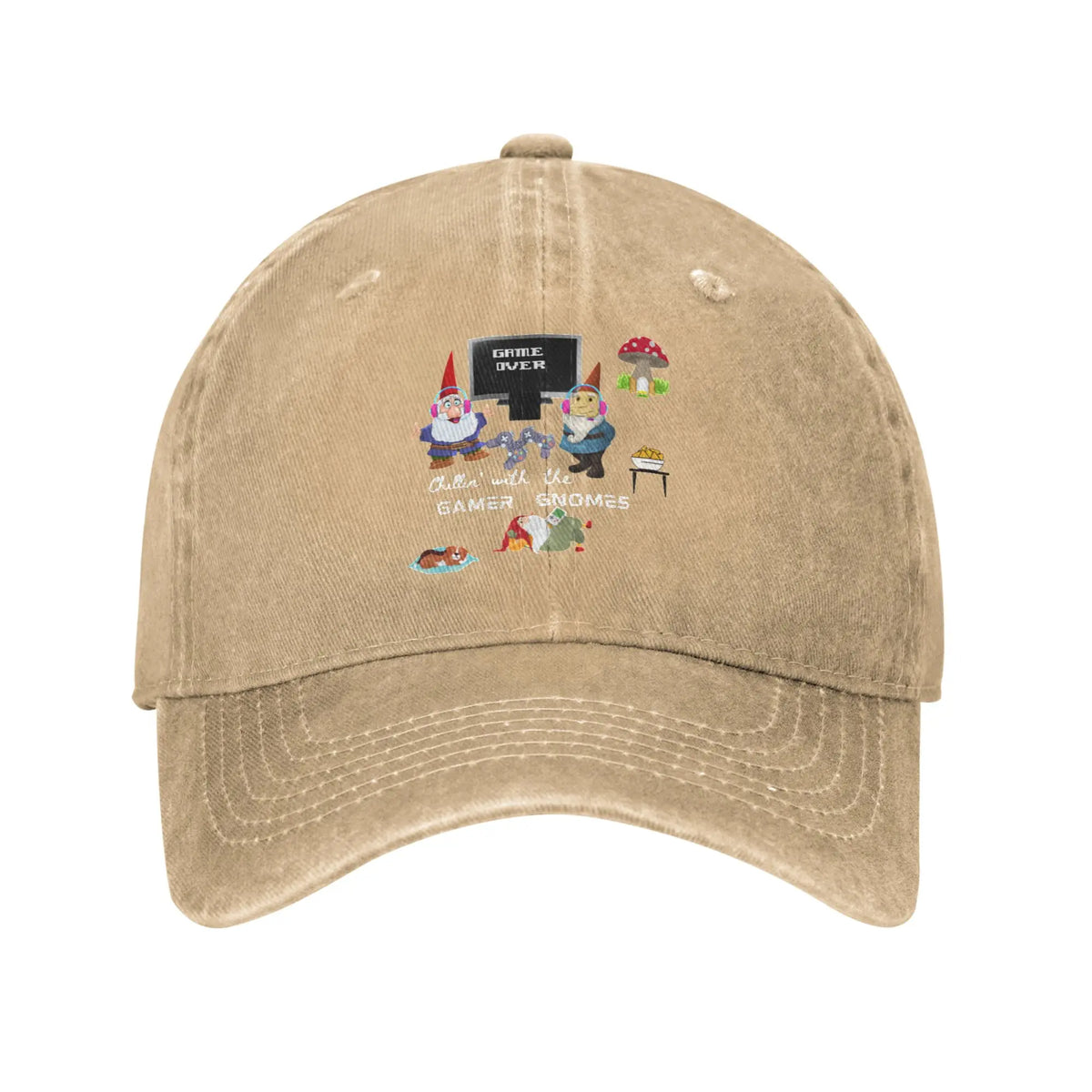 Fashion Video Games Gamer Gnomes Chilling Out Enjoying Life Baseball Cap