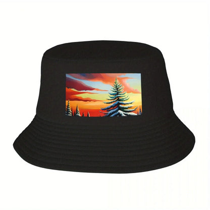 Twilight Glow Christmas Tree Bucket Hat