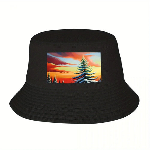 Twilight Glow Christmas Tree Bucket Hat