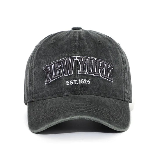 New York Washed Cotton Baseball Cap Hats For Women Men