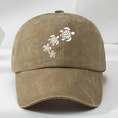 Fun Cartoon Turtle Print Baseball Cap