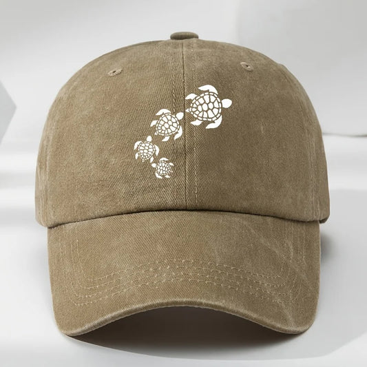 Fun Cartoon Turtle Print Baseball Cap
