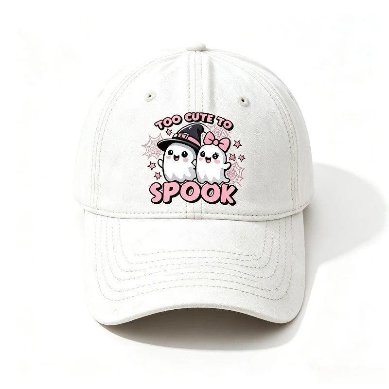 Baseball Cap Too Cute To Spook Cute Ghost Print