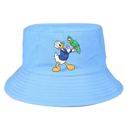 Donald Duck Bucket Hat Daily Hip Hop Amusing Cartoon Vintage Stylish Fisherman Cap