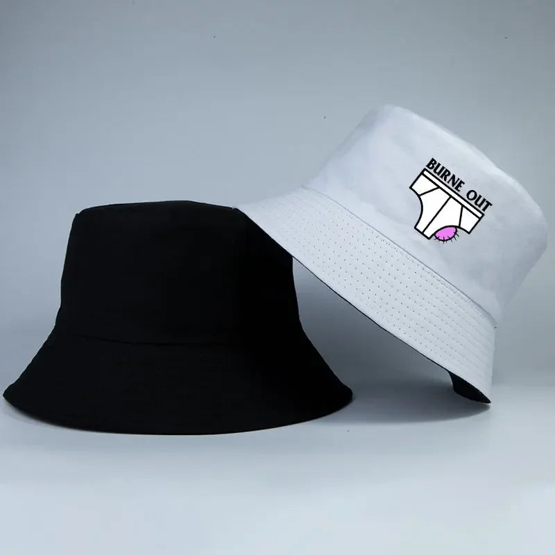 Adult Burne Out Summer Bob Fisherman Cap Woman Man Bucket Hats