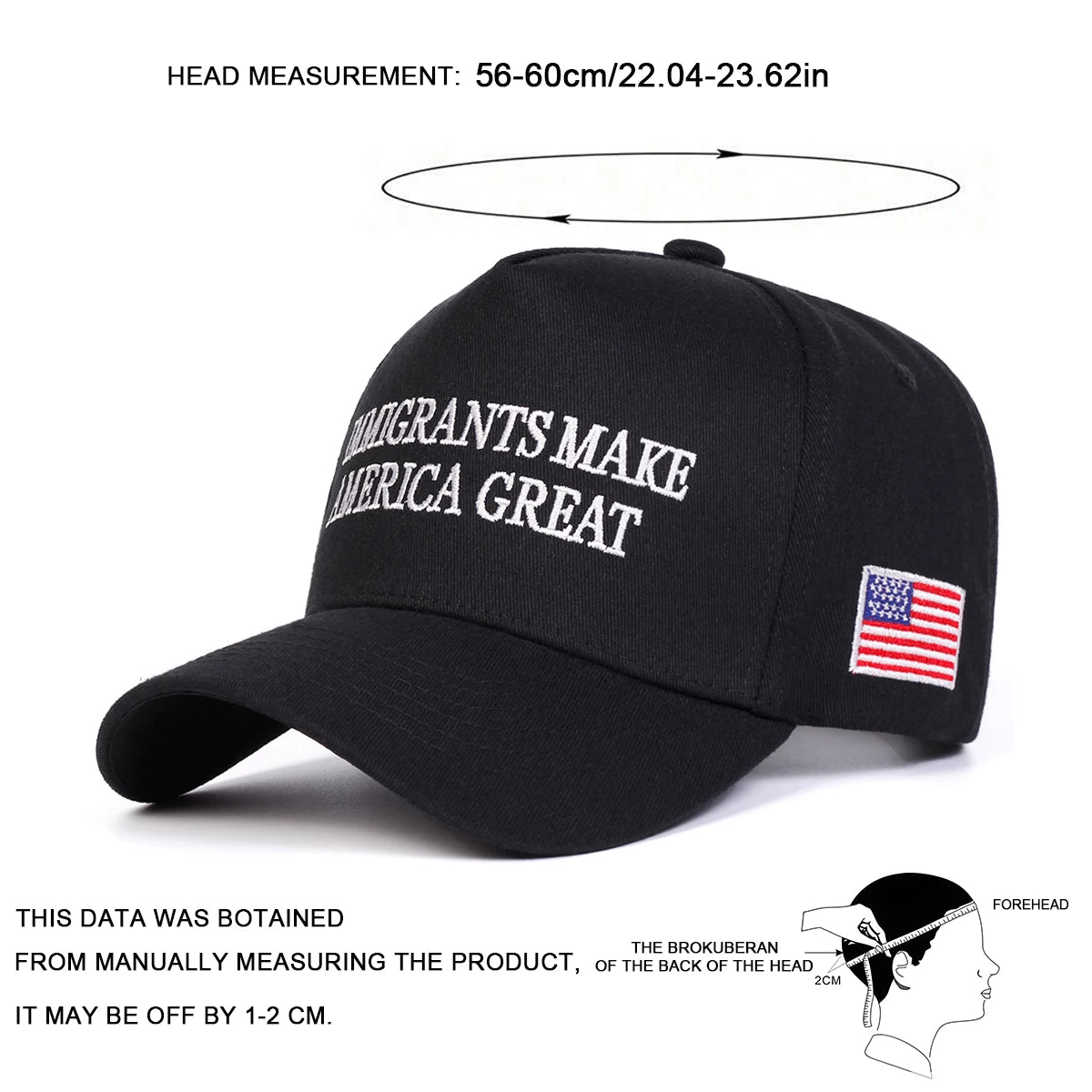 Unisex Immigrants Make Letter Embroidery Baseball Caps