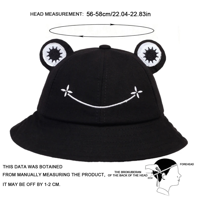 Unisex Cute Frog Style Personality Bucket Hats Fishermen Caps