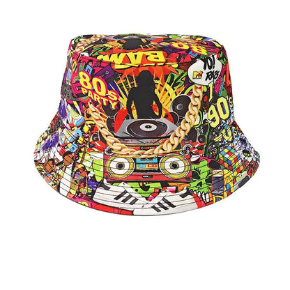 Fashion Retro Graffiti 80s 90s Bucket Hat