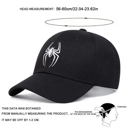 Unisex Spider Embroidery Baseball Caps