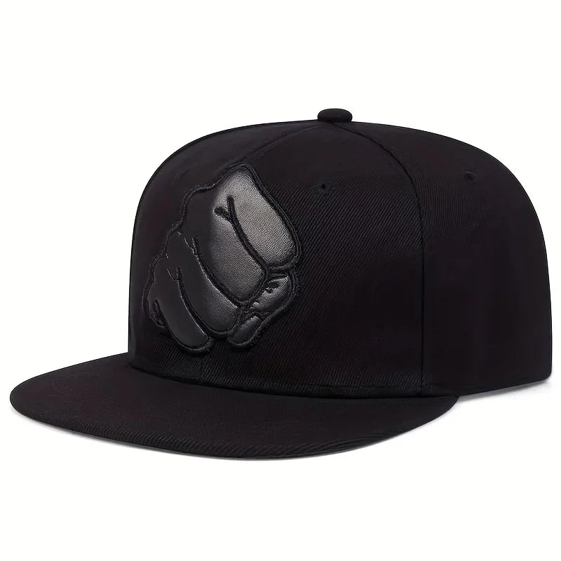 Unisex Fist Leather Label Snapback Cap Hip-hop Hats Spring And Autumn Outdoor