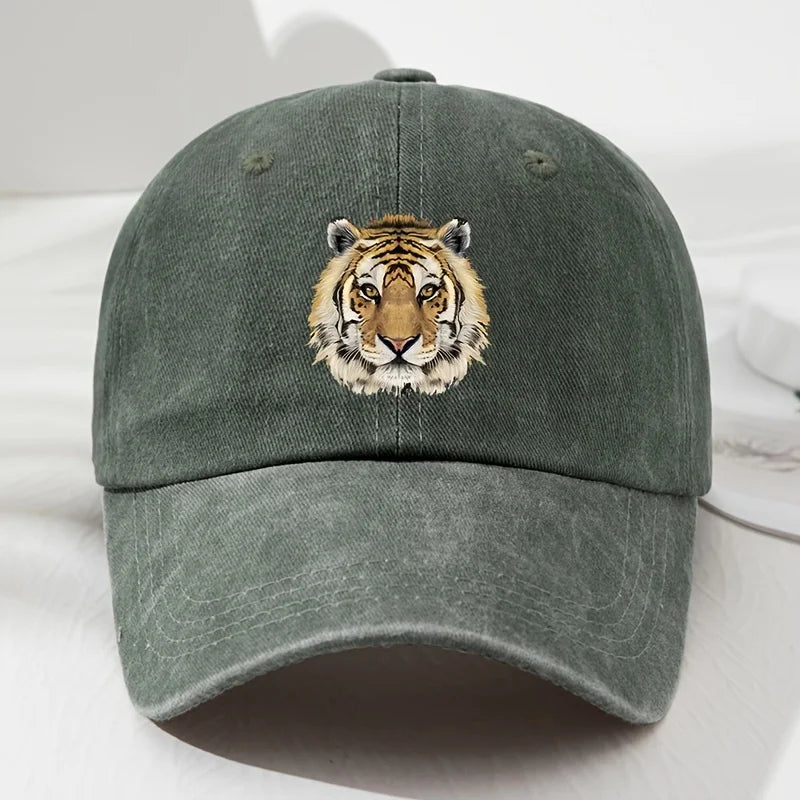Tiger Print Soft Top Baseball Cap