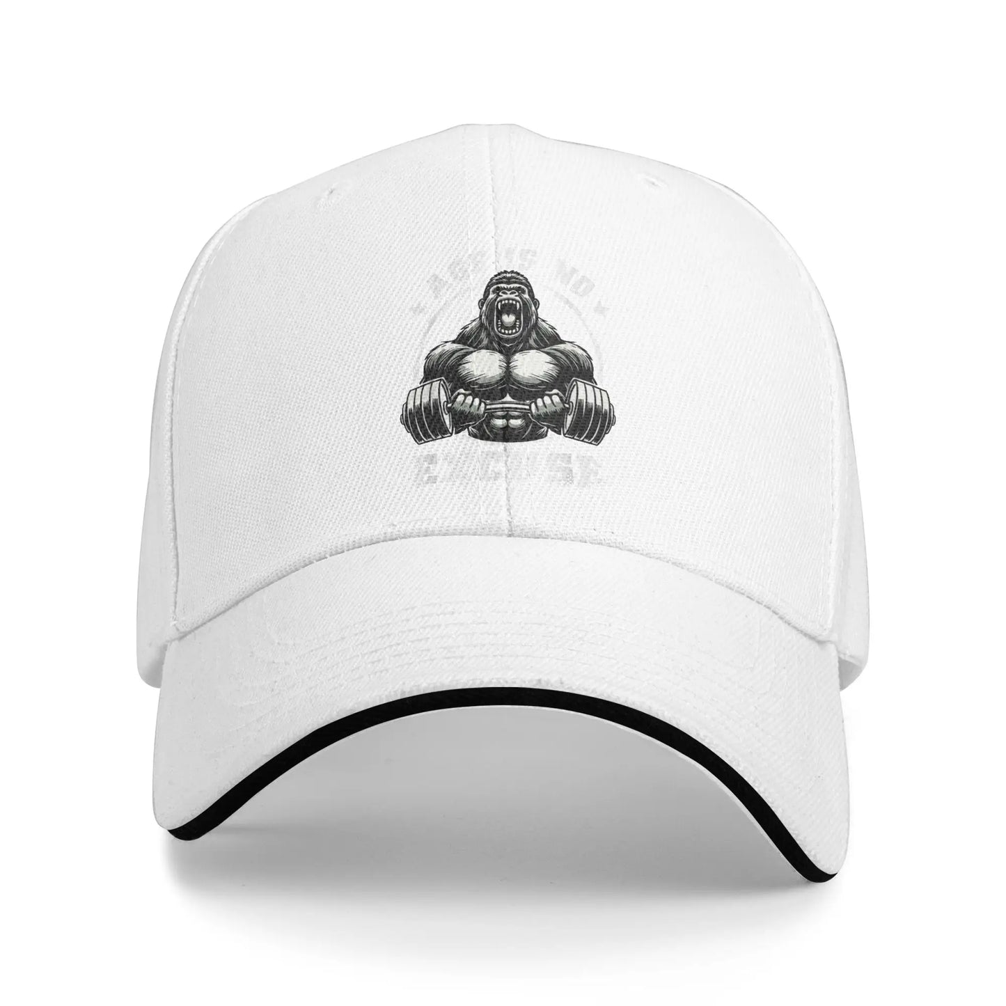 Age Is No Excuse Gorilla Weightlift Gym Quotes Baseball Cap