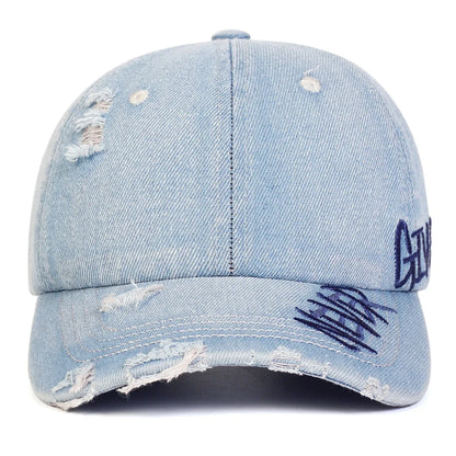 Unisex NEVER GIVE UP Letter Embroidery Baseball Caps