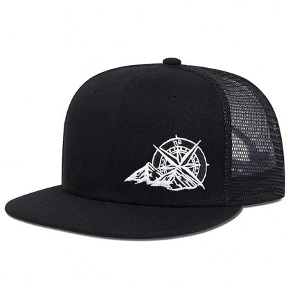 Unisex Compass Mountain Embroidery Hip-hop Hats Snapback Cap Baseball Caps Sunscreen Hat