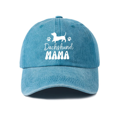Dachshund Mama Vintage Washed Baseball Cap