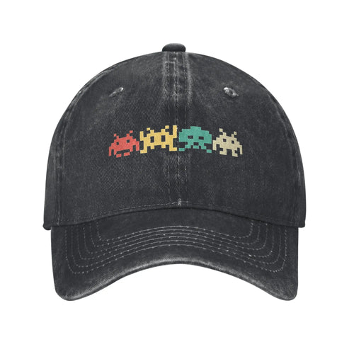 Fashion 80s Video Game Space Invaders Arcade Baseball Cap