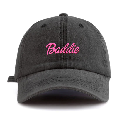 Baddie Print Washed Baseball Cap For Adults
