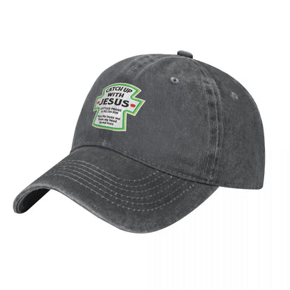 Catch Up With Jesus, Christian, Humorous Denim Hat Baseball Hat