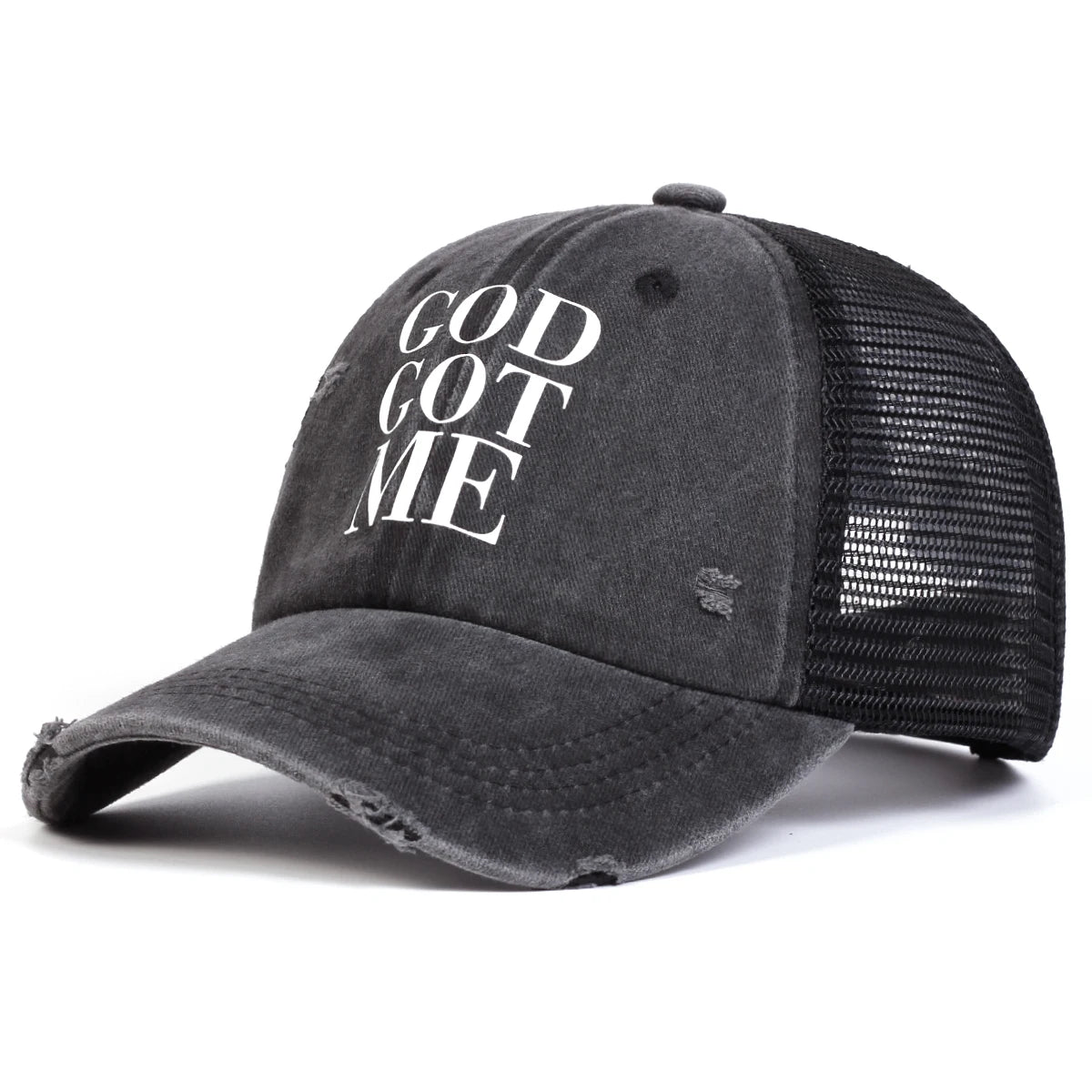 Unisex GOD GOT ME Letter Print Wash Baseball Caps