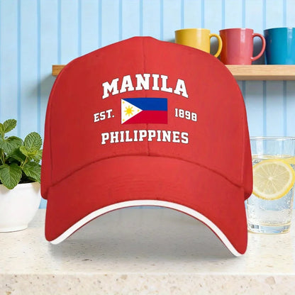 "MANILA PHILIPPINES" Printed Baseball Cap