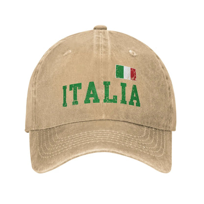Washed Baseball Cap Italia Italian Flag Italy Family Italiano Summer Baseball Caps