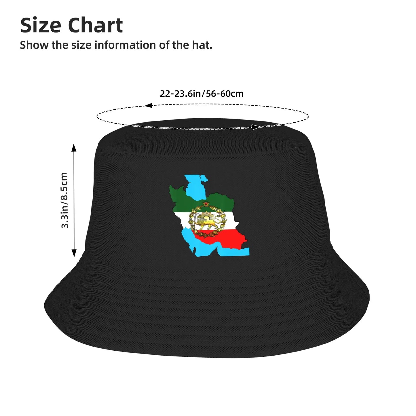 Iran Flag With A Golden Lion Bucket Hat