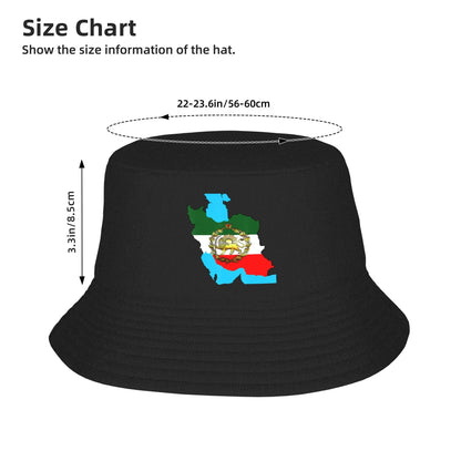 Iran Flag With A Golden Lion Bucket Hat