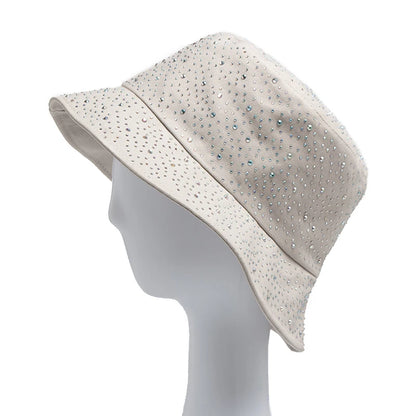 Summer Women Bucket Hat Fashion Colorful Rhinestones Cap For Ladies