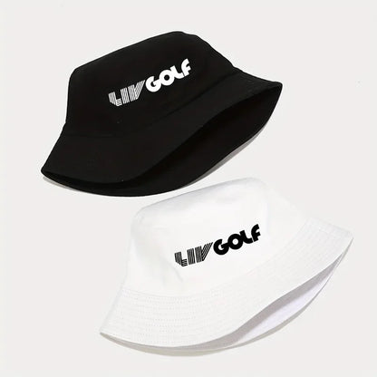 Golf Printed Bucket Hats Couple's Breathable Light Weight Foldable Sun Cap