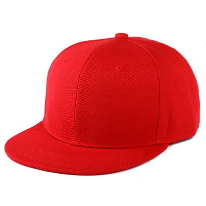 Fashion Solid Baseball Cap Flat Peak Hip Hop Hats Men Women Snapback Caps