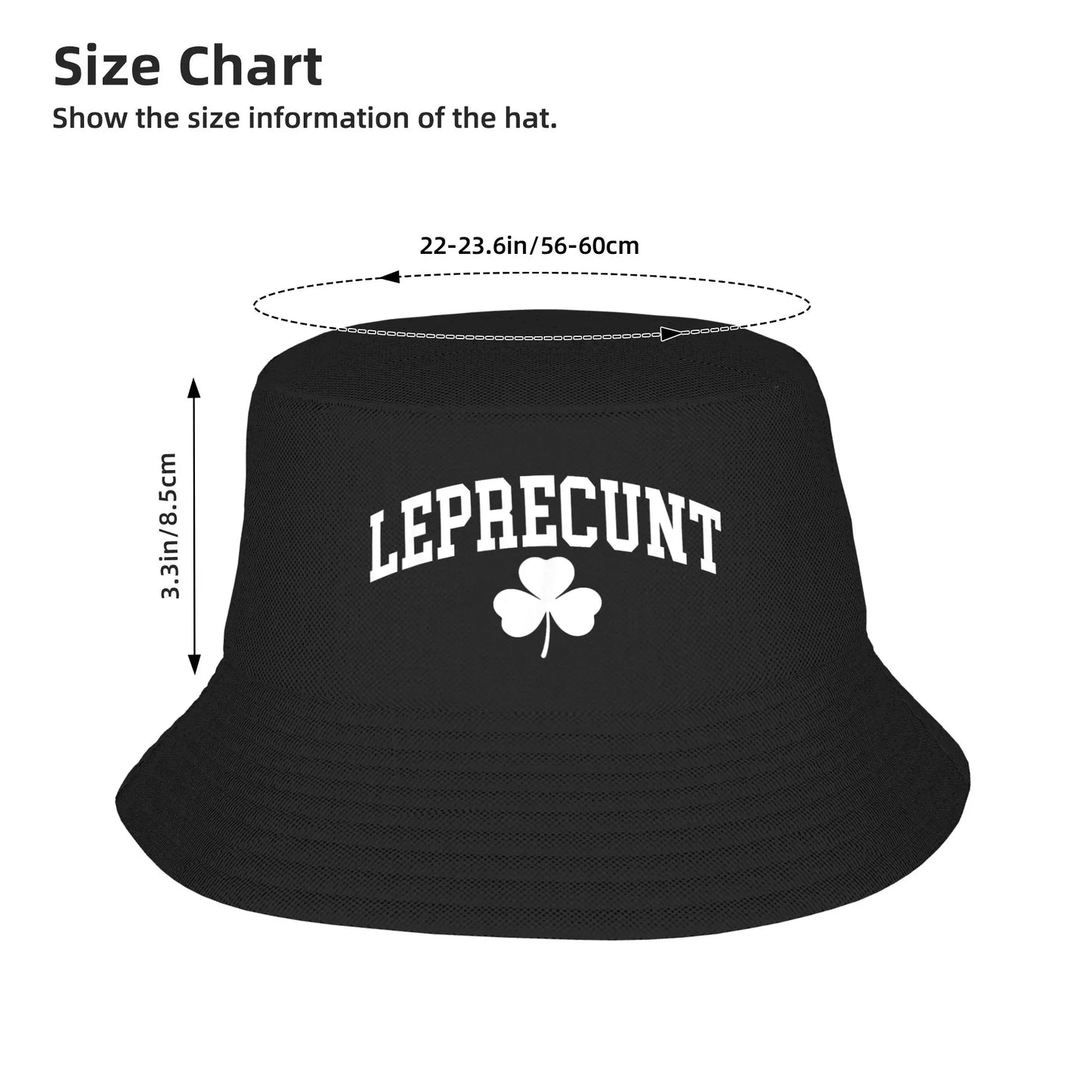 Leprecunt Funny Irish Shamrock Patrick's Day Bucket Hat